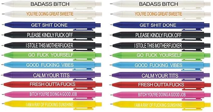 Cityhermit 22Pcs Funny Pens Set by Focusoncreativegiftdesign