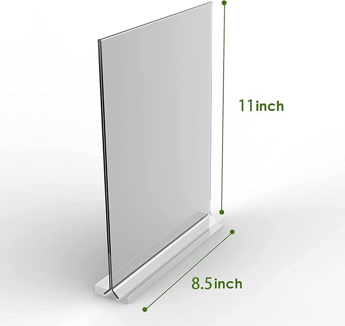 KOOLDE Acrylic Sign Holder 8.5x11 Inches 3 Pack T Shape Desktop Display Stand - Image 3