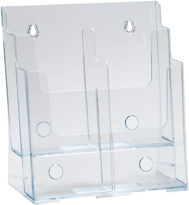 Azar Displays 252381 Two-Tier Four-Pocket Trifold Brochure Holder - Image 3