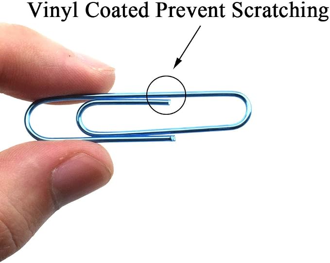 HAHIYO Paper Clips Large 2 inches Length Blue Paperclips Vinyl Coated Prevent - Image 4