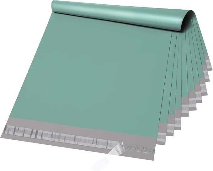 Metronic Poly Mailers 14.5x19 50PC Large Shipping Bags in Grayed Jade Green | by METRONIC