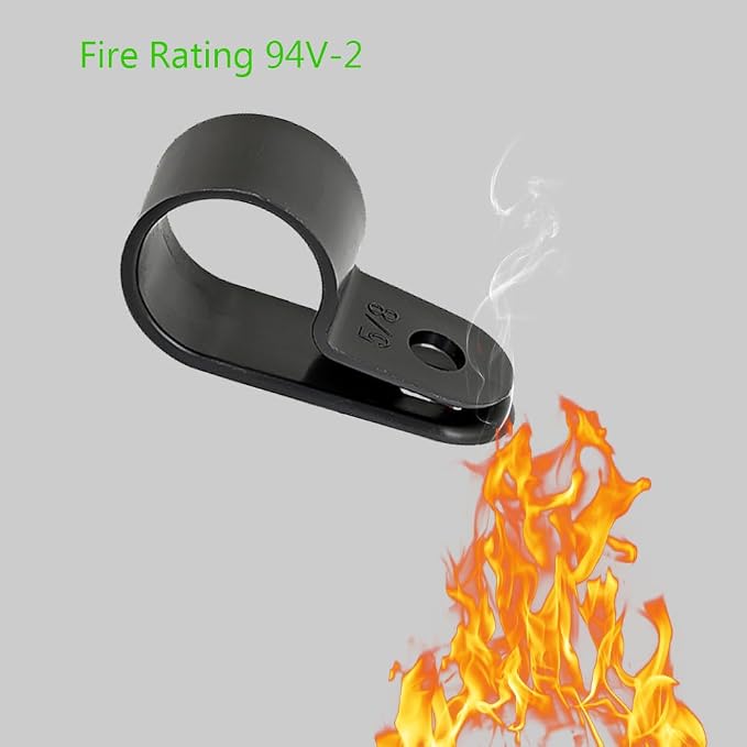 Cable Clamp R-Type Cable Clip Wire Clamp 5/8 inch Nylon Screw Mounting Cord - Image 4