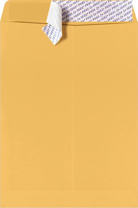 LUXPaper 9 x 12 Open End Envelopes | Peel & Press | Brown Kraft | 28lb. Text | by LUXPaper