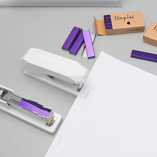 NatSumeBasics 3000 Purple Staples 26/6 Standard Colored Staple Refill - Image 5