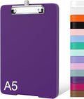 Piasoenc A5 Clipboard with Storage, Clip Board with Pen Holder, Deep Purple | by Piasoenc