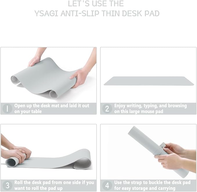 YSAGi Non-Slip Leather Desk Pad, Waterproof Laptop Computer Desk Keyboard Mat - Image 7