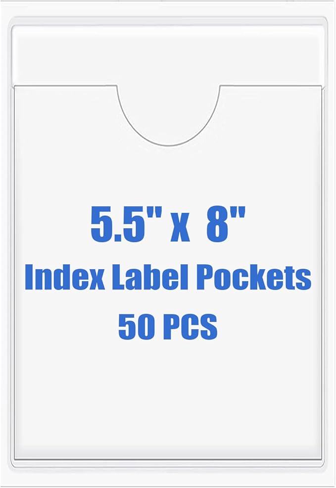 Origin-Joy 50 PCS Self-Adhesive Index Label Pockets by Origin-Joy