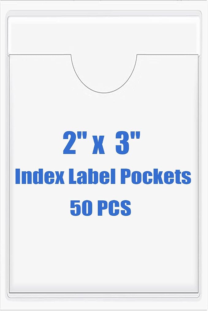 Origin-Joy 50 PCS Self-Adhesive Index Label Pockets by Origin-Joy