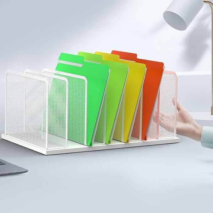 Kuntine.B Desk File Organizer Upright Mesh Desktop Organizer File Sorter Office - Image 6