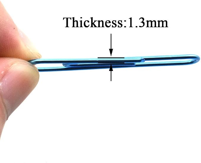 HAHIYO Paper Clips Large 2 inches Length Blue Paperclips Vinyl Coated Prevent - Image 3