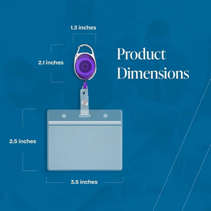 5 Pack Id Badge Holder With Clip – Transparent Purple Badge Reels with Id - Image 5