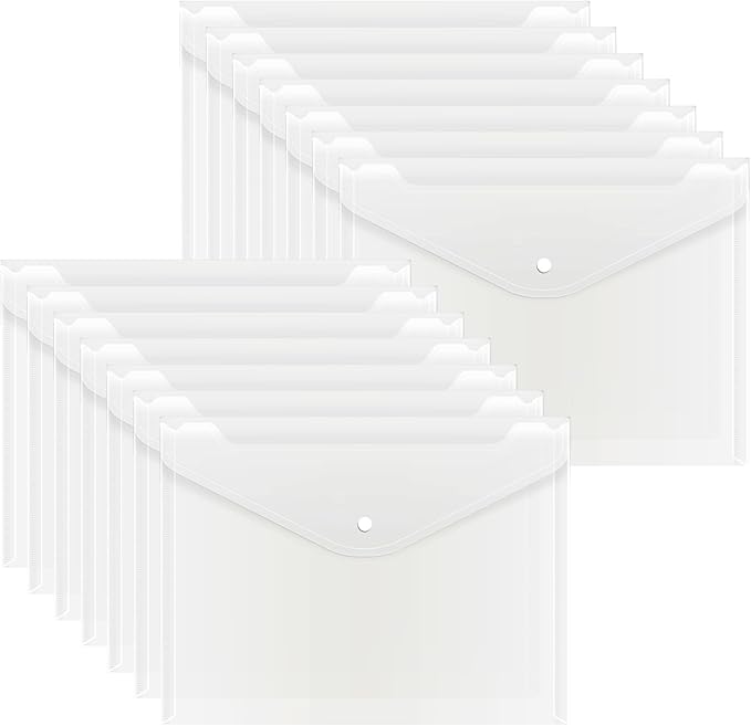 EOOUT 14pcs Plastic Envelopes, Letter Size, A4 Size, Waterproof Plastic File by EOOUT