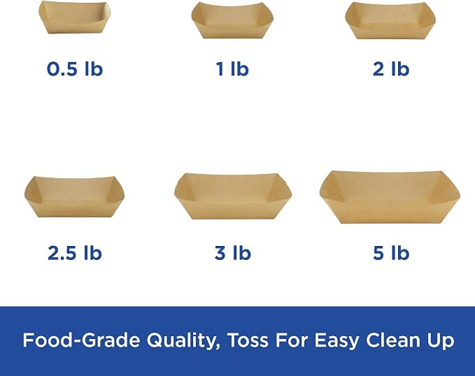 Karat FP-FT250K Kraft Paper Food Serving Tray, 2.5lb Capacity, - Image 6