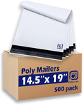 POLYSELLS 500 pcs 14.5x19 Inches White Poly Mailers Shipping Envelopes by POLYSELLS