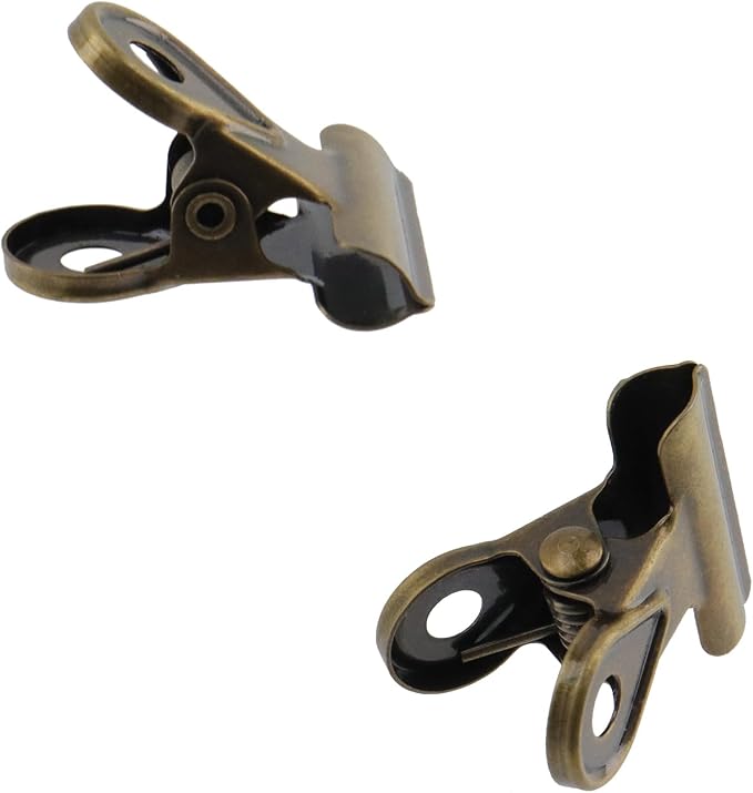 Xiaoyztan Mini Clips, 20mm Wide Bronze Bulldog Clips Paper Clip Binder Bull - Image 4