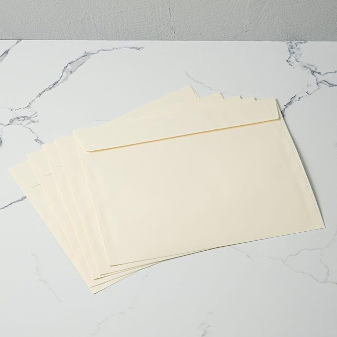 LUXPaper 9 x 12 Booklet Envelopes | Natural Linen | 80lb. Text | 500 Qty - Image 6