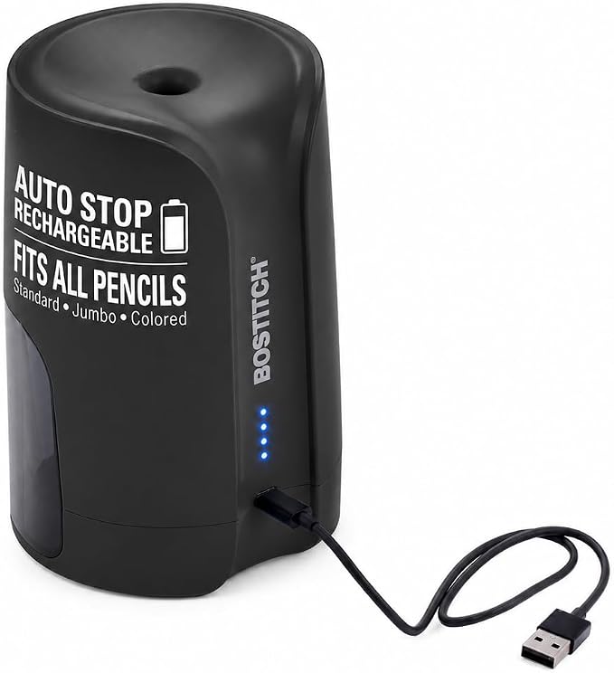 Bostitch Portable Rechargeable Battery Vertical Pencil Sharpener Helical Blade by BostitchOfficeProducts