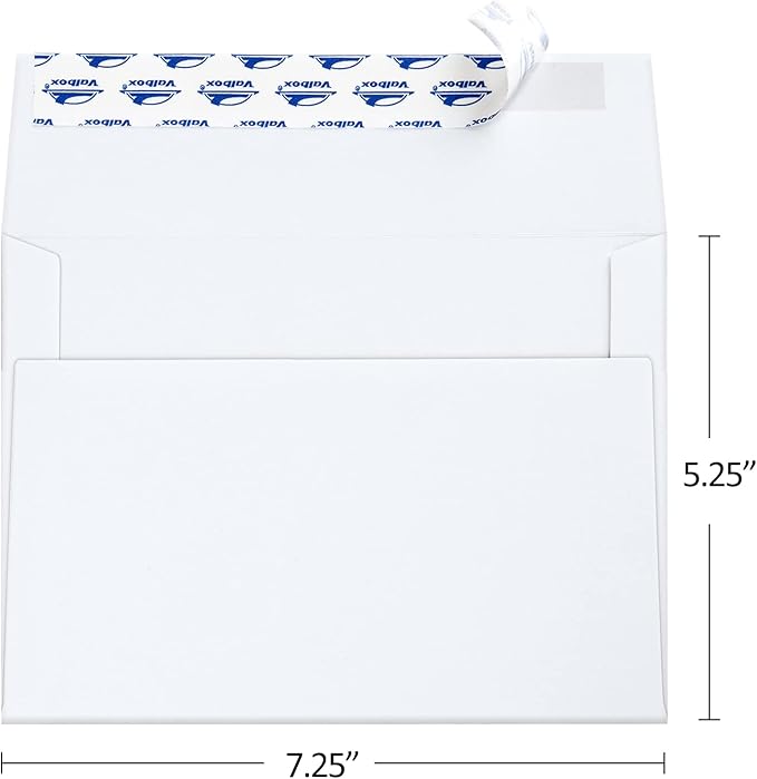 ValBox 5x7 Envelopes for Invitation 100 Qty A7 Envelopes Self Seal White - Image 2