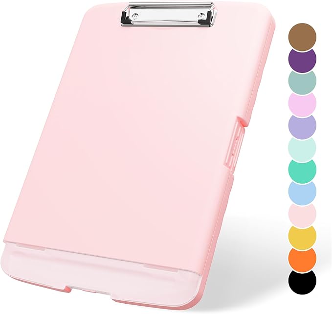 Plastic Clipboard with Storage, 8.5 x 11 Storage Organization Box Side-Opening by ZAXMEY