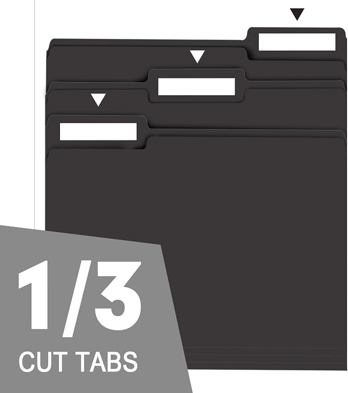 File Folder, RAZCC 100 Pack 1/3 Cut Tab File Folders Letter Size, Folders - Image 3