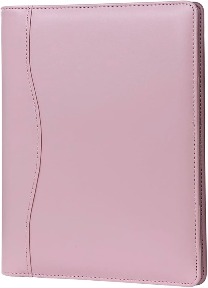 Leather Portfolio Binder 5 x 8, Mini Soft Leather Padfolio A5 Business Binder - Image 5