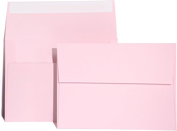100 Pack A2 Pink Envelopes Self Sealing Adhesive Perfect by AZAZA