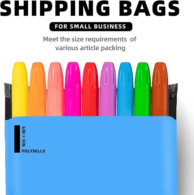 POLYSELLS 1000 pcs 6x9 Inches Blue Poly Mailers Shipping Envelopes, Strong - Image 5