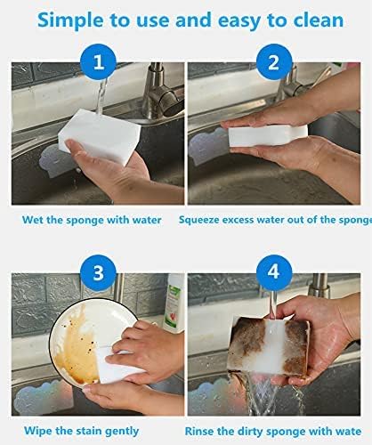 Melamine Sponge, 100 Pack Magic Sponges Eraser Foam Cleaning Pads, Wall Cleaner - Image 2