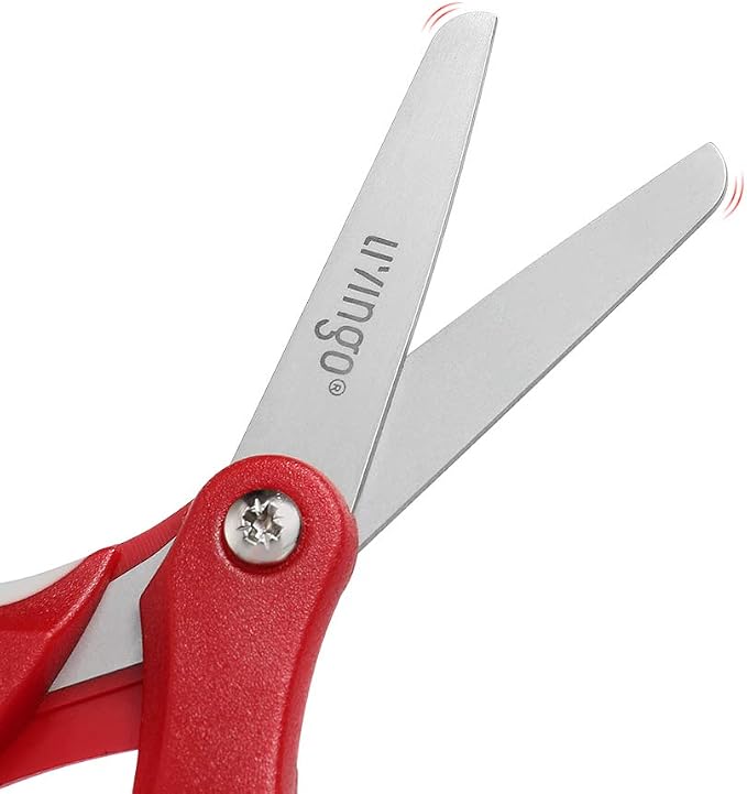 LIVINGO 5" Left and Right Handed Kids Scissors, Safety Blunt Sharp Stainless - Image 5