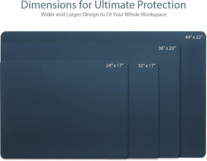 Vine Creations Leather Desk Mat Large 44" x 22", Desk Protector Mat, PU Leather - Image 2