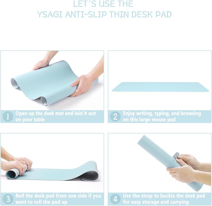 YSAGi Non-Slip Leather Desk Pad, Waterproof Laptop Computer Desk Keyboard Mat - Image 6