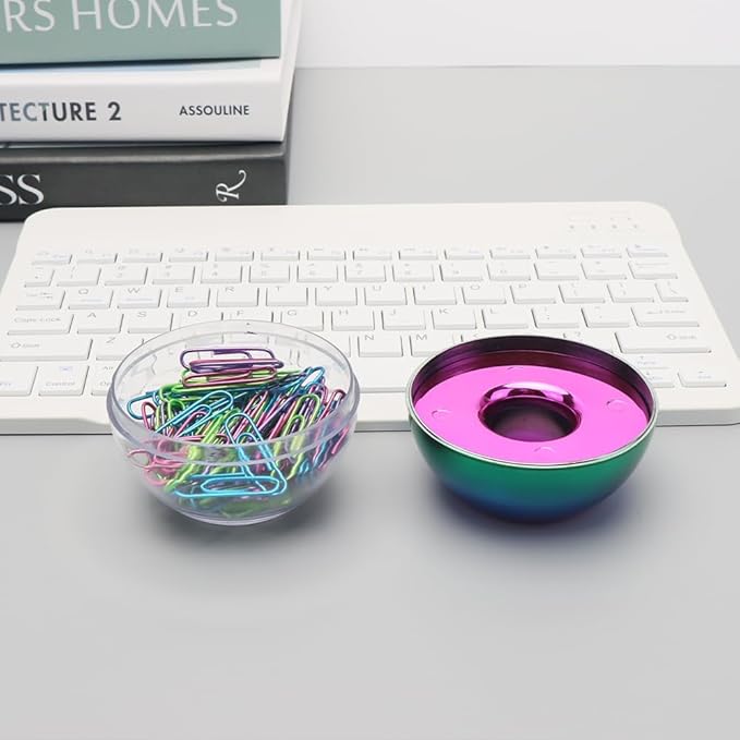 Rainbow Paper Clips Holder Medium Holographic Paper Clip Dispensers 100pcs 28mm - Image 3