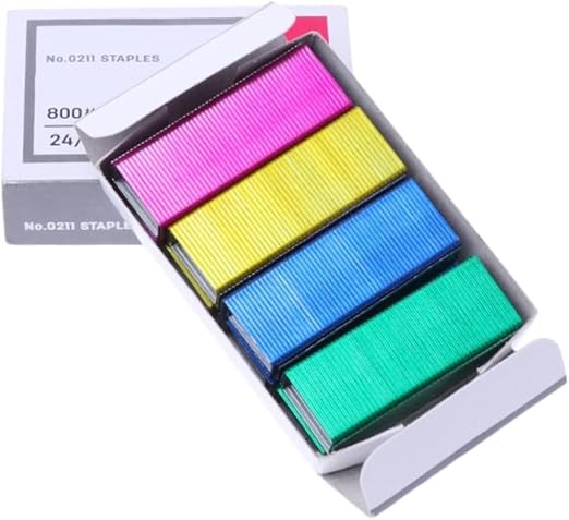 800-Count Mini Colored Staples Refills, 24mm/6mm Steel Staples - Image 5