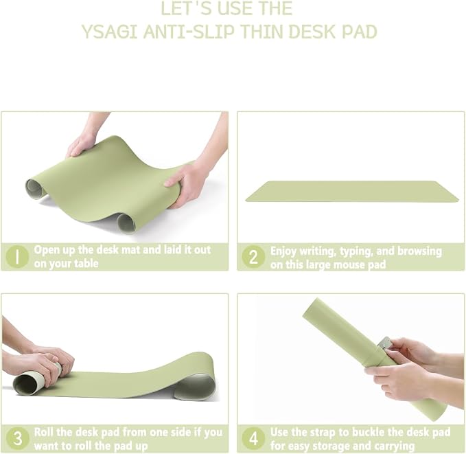 YSAGi Non-Slip Leather Desk Pad, Waterproof Laptop Computer Desk Keyboard Mat - Image 7