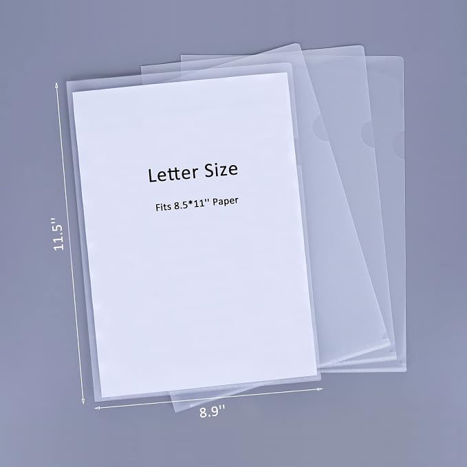 Clear Document Folder Copy Safe Project Pockets fits 8.5x11 Letter Size US Paper - Image 6