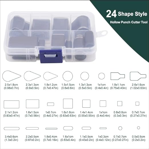 24 Style Hollow Punch Cutter Tool, One Hole Leather Cutting Tools - Image 2