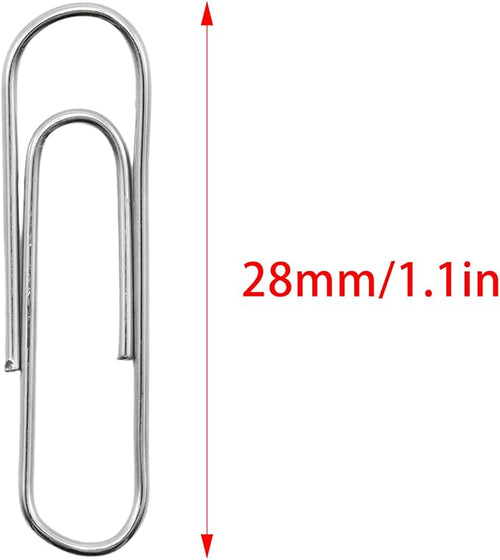 100 Pcs Silver Paper Clips, 1.1 Inch Colorful Paperclips | Colored Paper Clips - Image 2