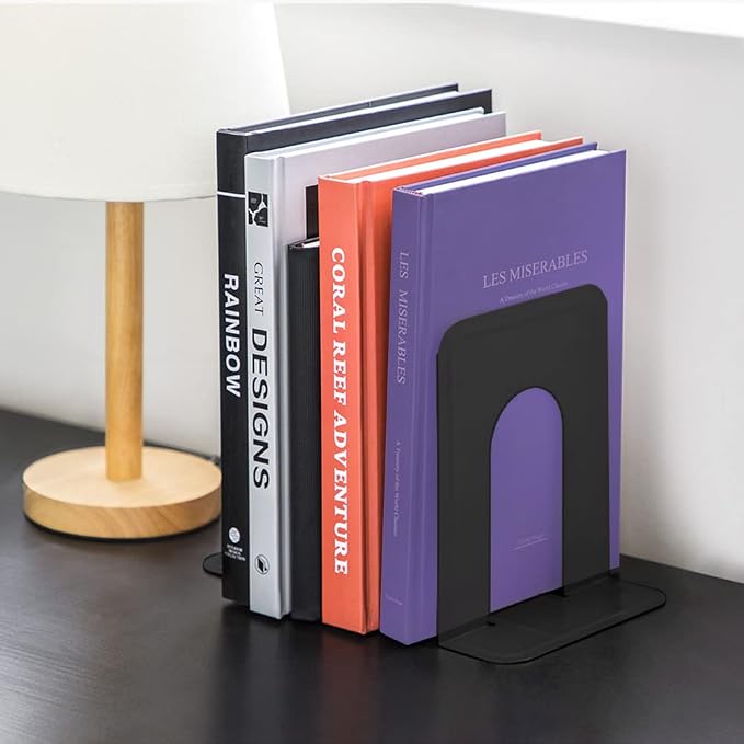 MaxGear Matte Painted Book Ends, Heavy Duty and Sturdy Bookends - Image 7