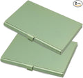 2-Pack Green Aluminum Business Card Holder Slim Flip Pocket Case | aluminum by Joyangy