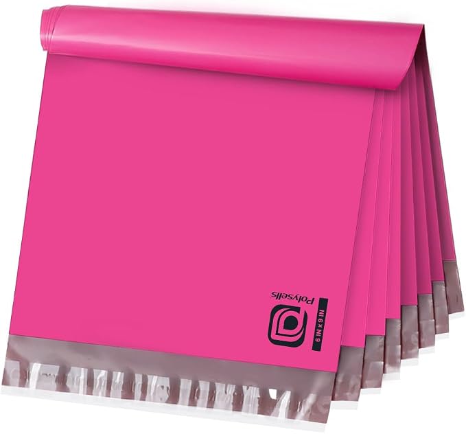 POLYSELLS 100 pcs 6x9 Inches Pink Poly Mailers Shipping Envelopes, Strong by POLYSELLS