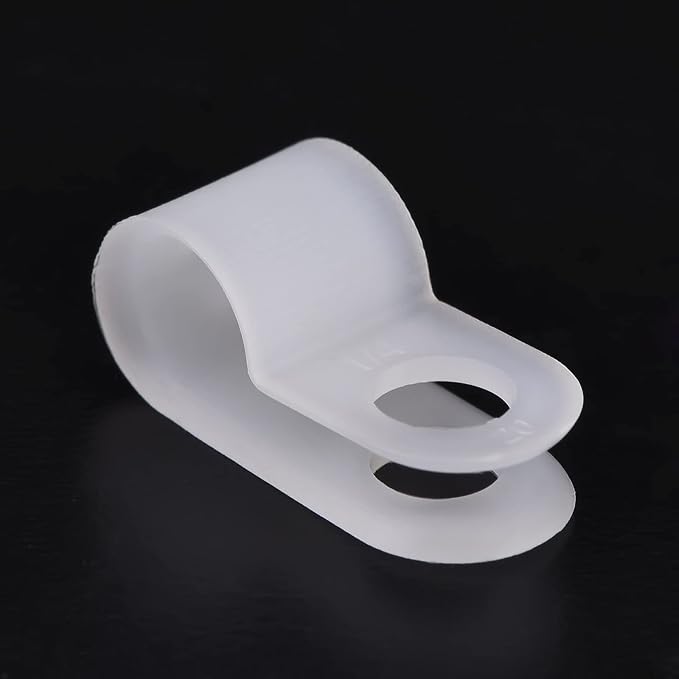 Hicarer 50 Pack R-Type Cable Clip Wire Clamp, Nylon Screw Mounting Cord - Image 4