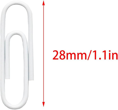 100 Pcs White Paper Clips, 1.1 Inch Colorful Paperclips | Vinyl Coated - Image 2