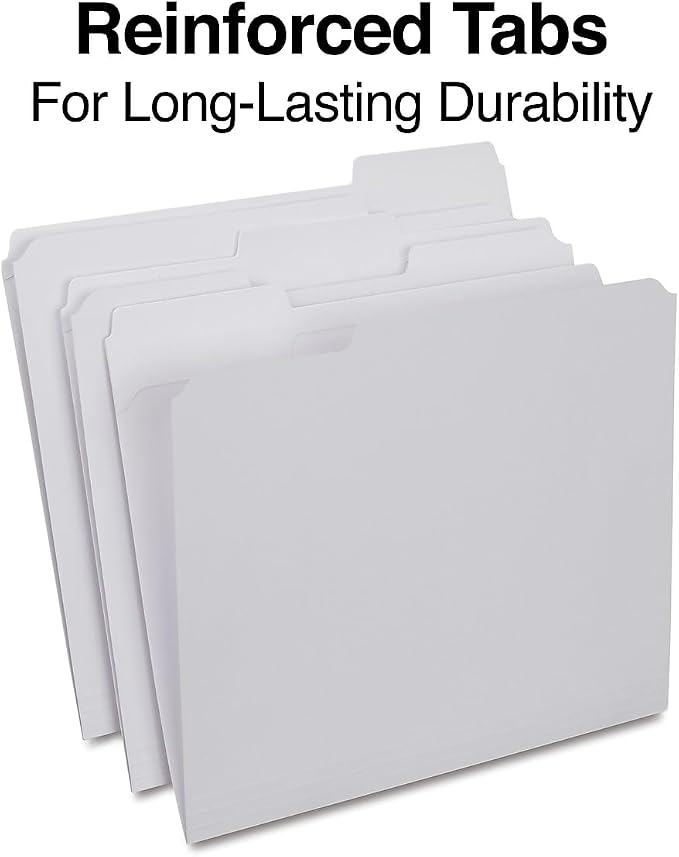 Staples Reinforced File Folders, Letter Size, 3‑Tab Design, Durable Paper Stock - Image 3