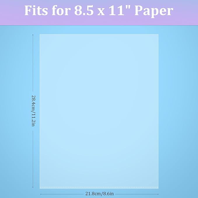 AKONEGE 100 Pack No Holes Sheet Protectors 8.5 x 11 Inch Letter Size Page - Image 2