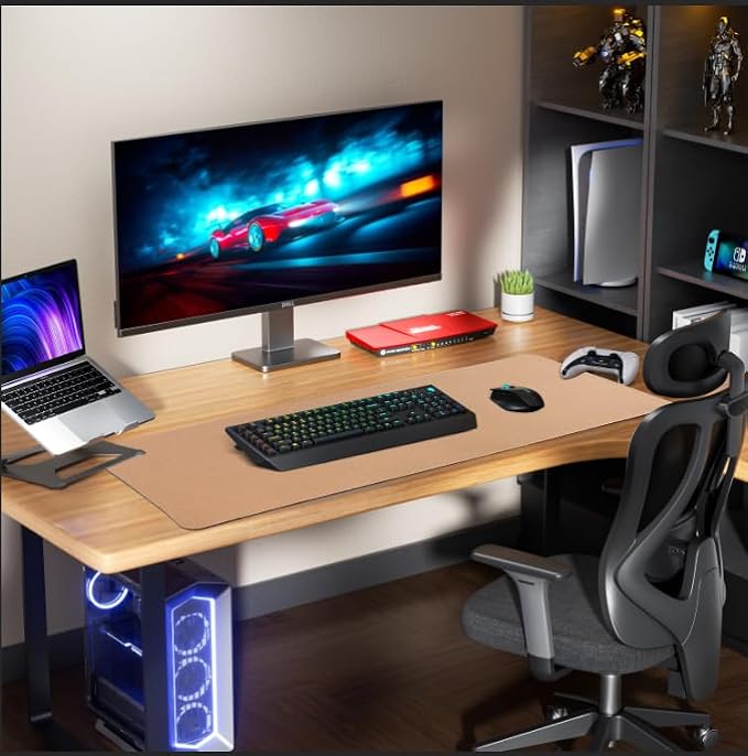 AFIING Leather Desk Pad Protector, Mouse Pad, Waterproof Desk Writing Pad - Image 2