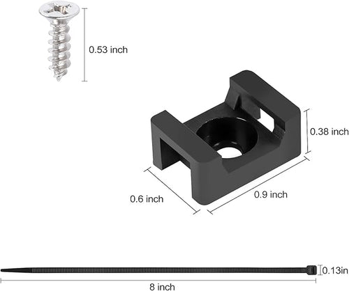100 Pcs Cable Zip Tie Saddle Type Mounts Base - Image 2