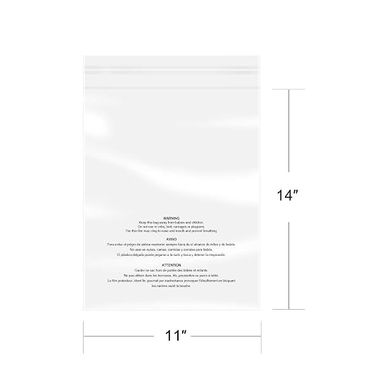 iMailer - 100 Count - 11" x 14" Clear Plastic Poly Bags - Image 2