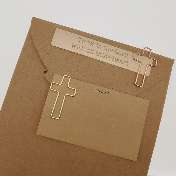 50 PCS Gold Cross Paper Clips Bible Bookmark Clips, Bible Study Supplies - Image 6