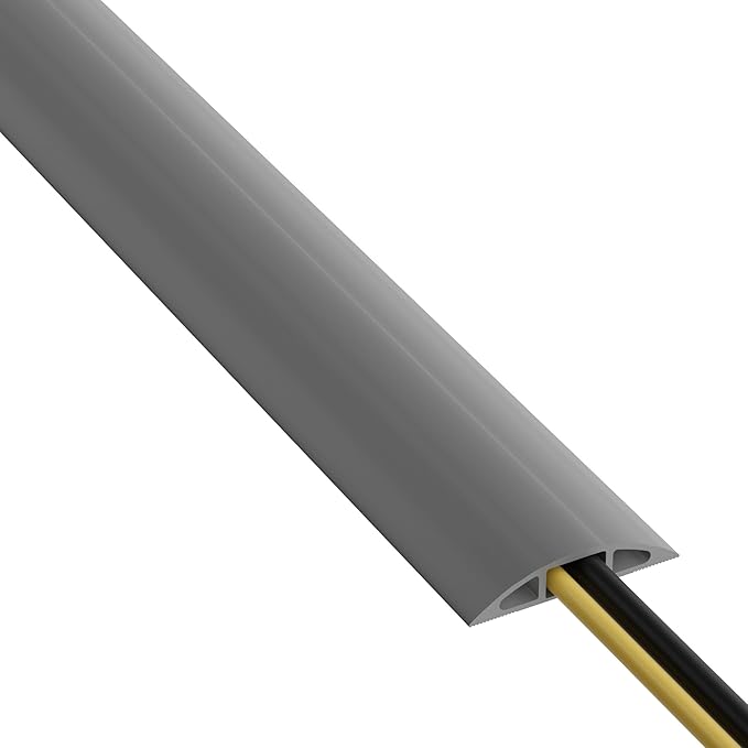D-Line Cable Protector, 1/2 in H, 6 ft L, 2-3/8 in W, 1 Channel by D-LineUSAinc