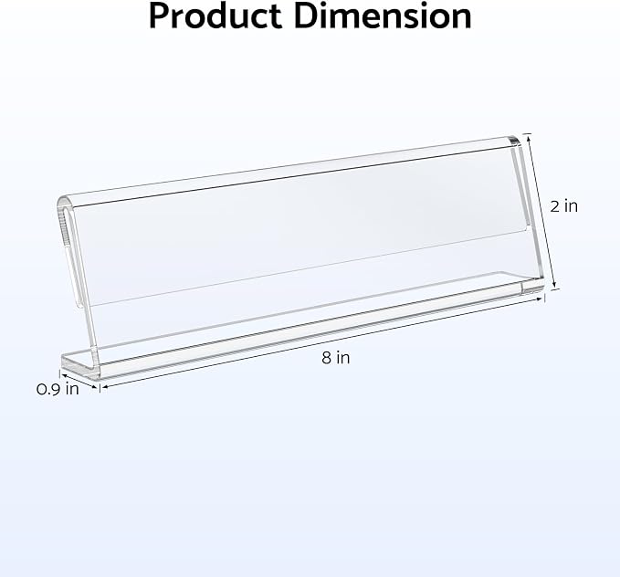 HlIMIEI Acrylic Name Plates for Desks, 5 Pack Clear Name Holders 2 x 8 - Image 7